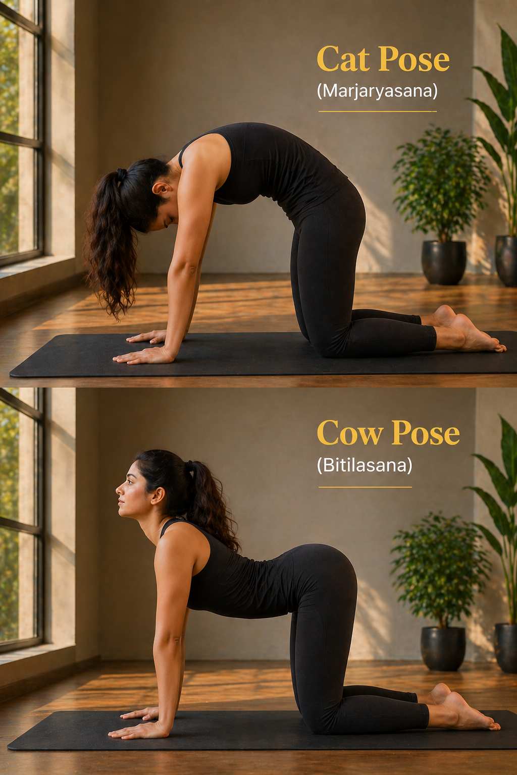 cat cow yoga stretch for sciatica pain relief spine mobility