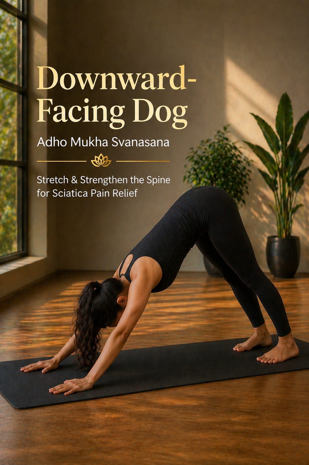 downward facing dog yoga pose for sciatica pain relief