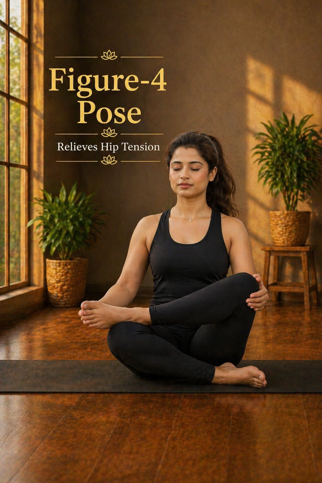figure 4 yoga pose relieving hip tension and improving flexibility