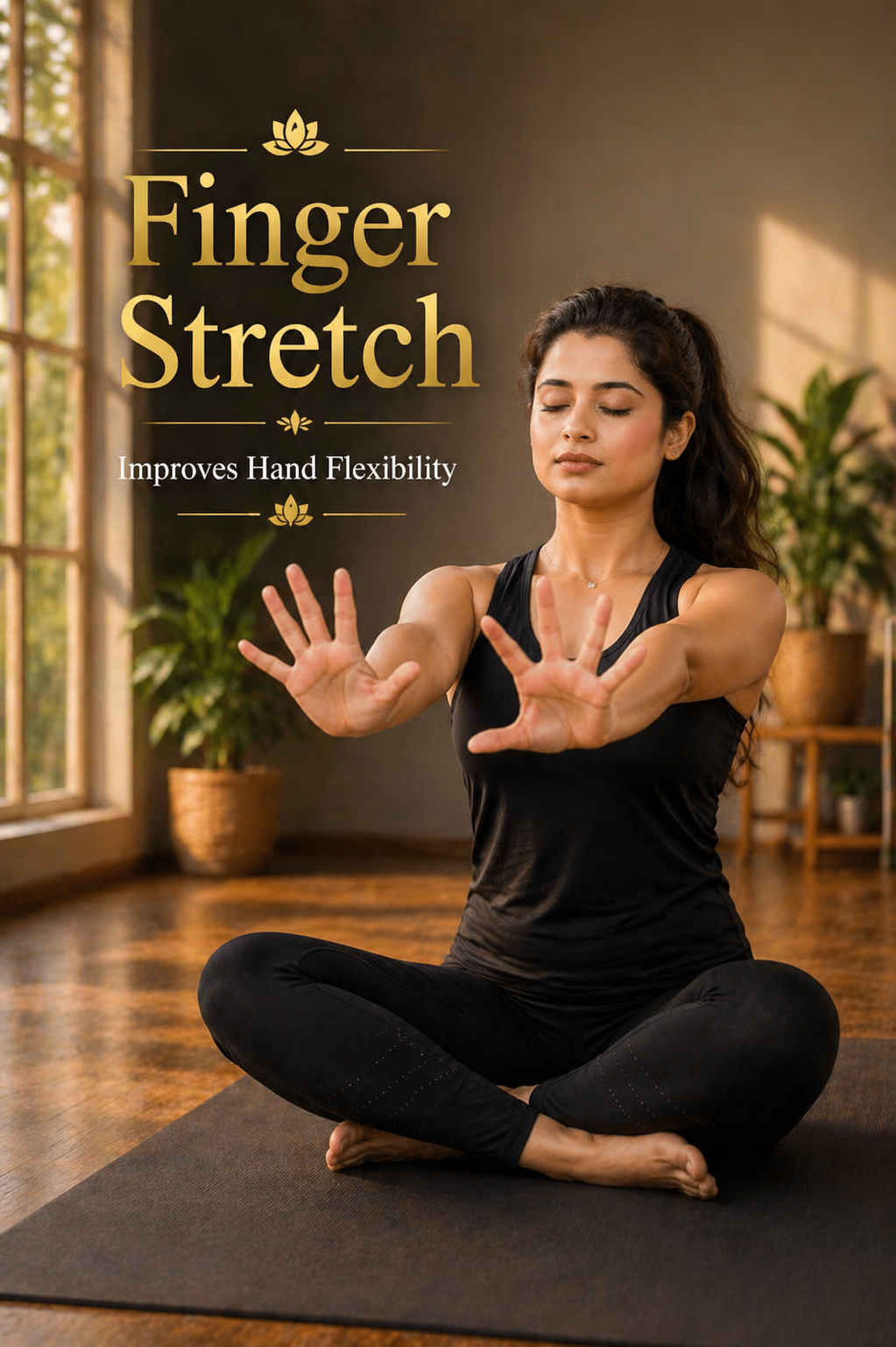 finger stretch yoga exercise improving hand flexibility and reducing joint stiffness