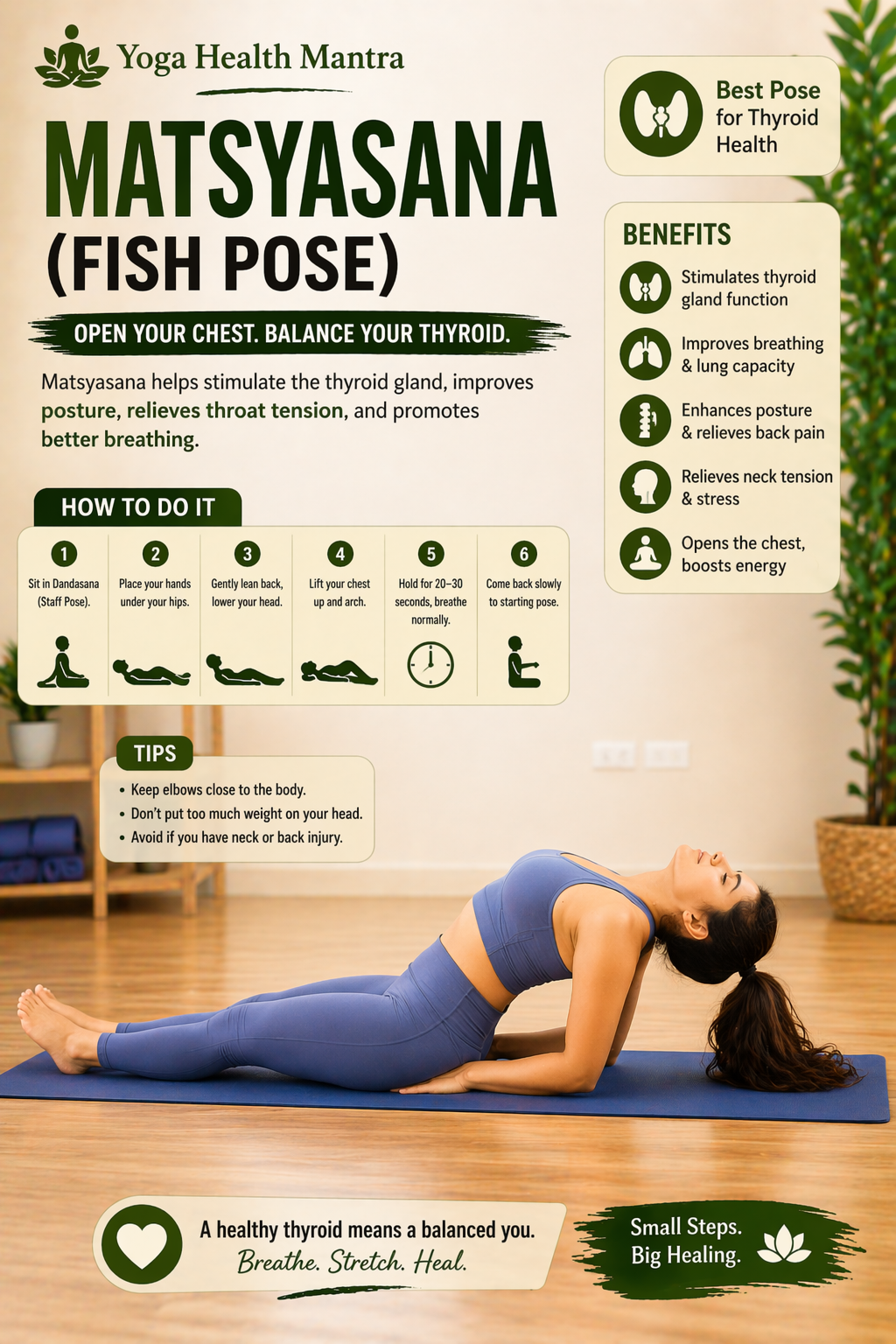 matsyasana fish pose yoga thyroid benefits