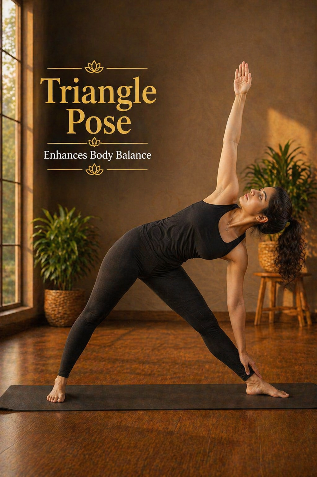 triangle yoga pose enhancing body balance and flexibility