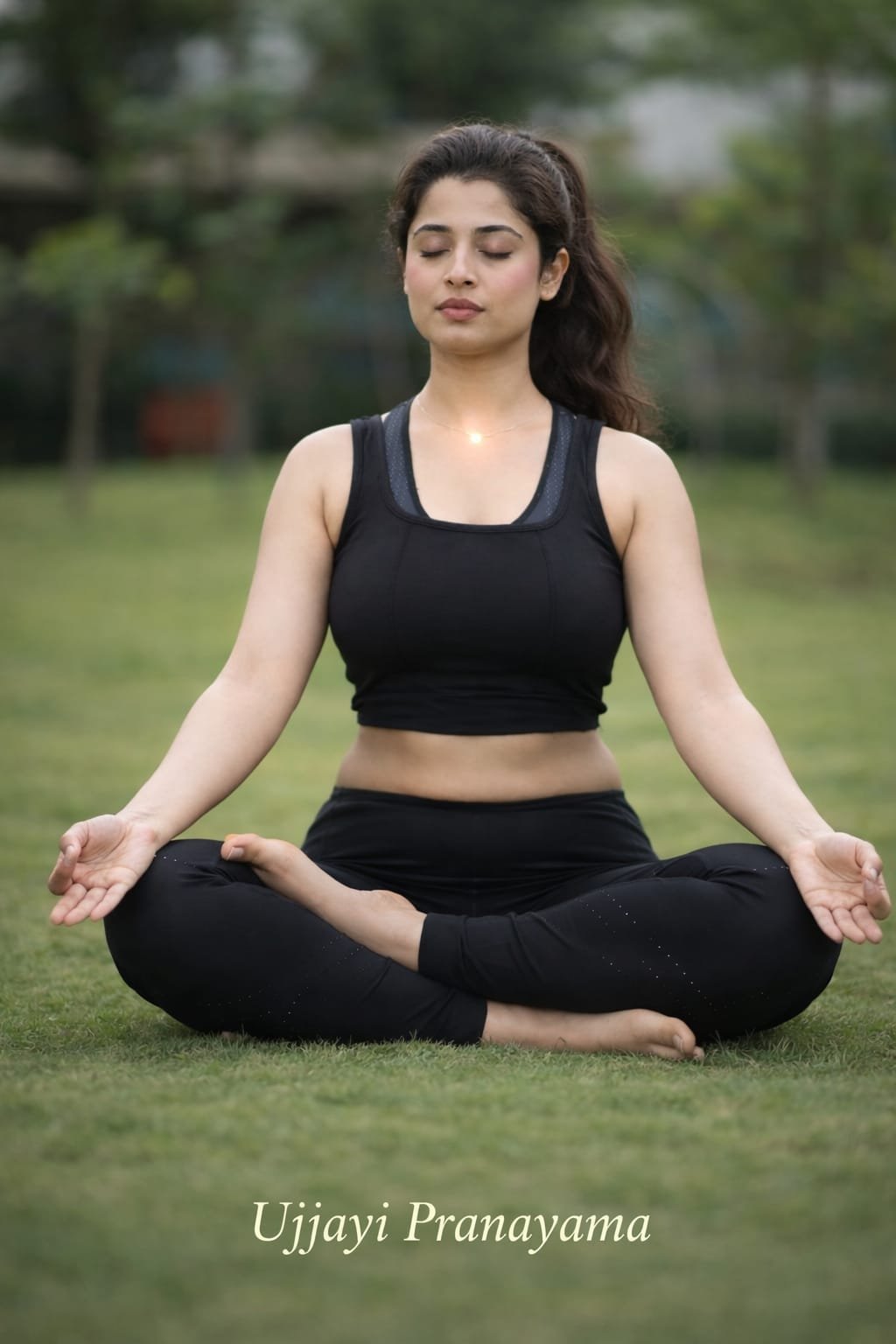 Woman practicing ocean breath technique