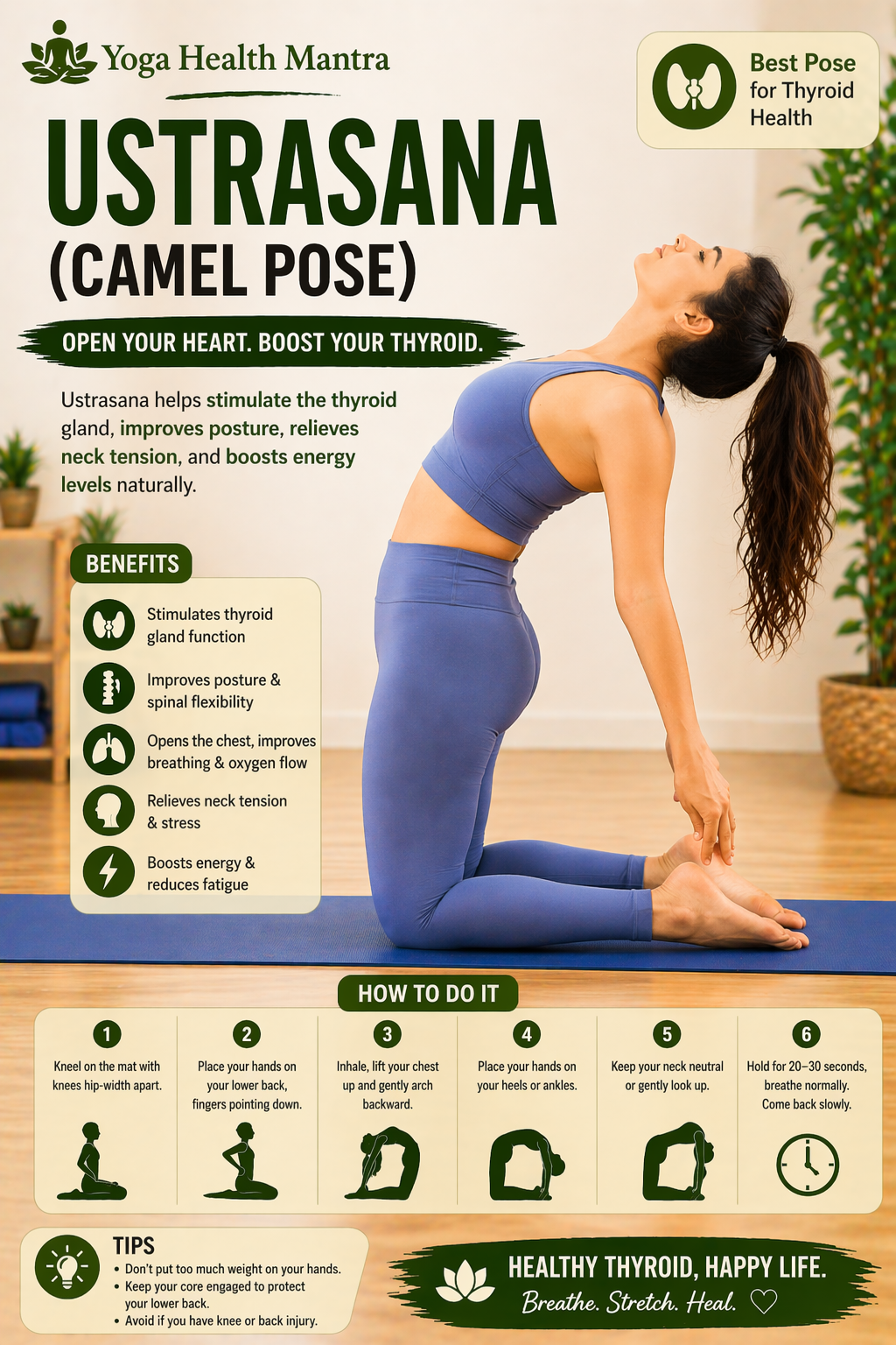 ustrasana camel pose thyroid yoga stretch