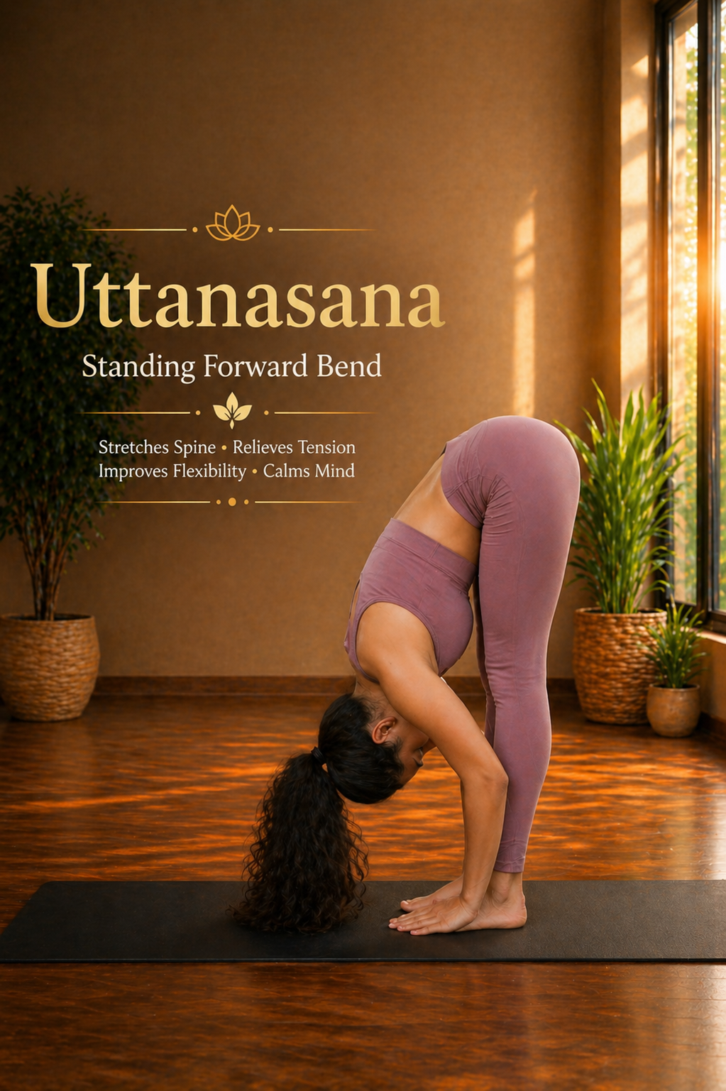 uttanasana yoga for migraine relief stretching body and relaxing neck tension