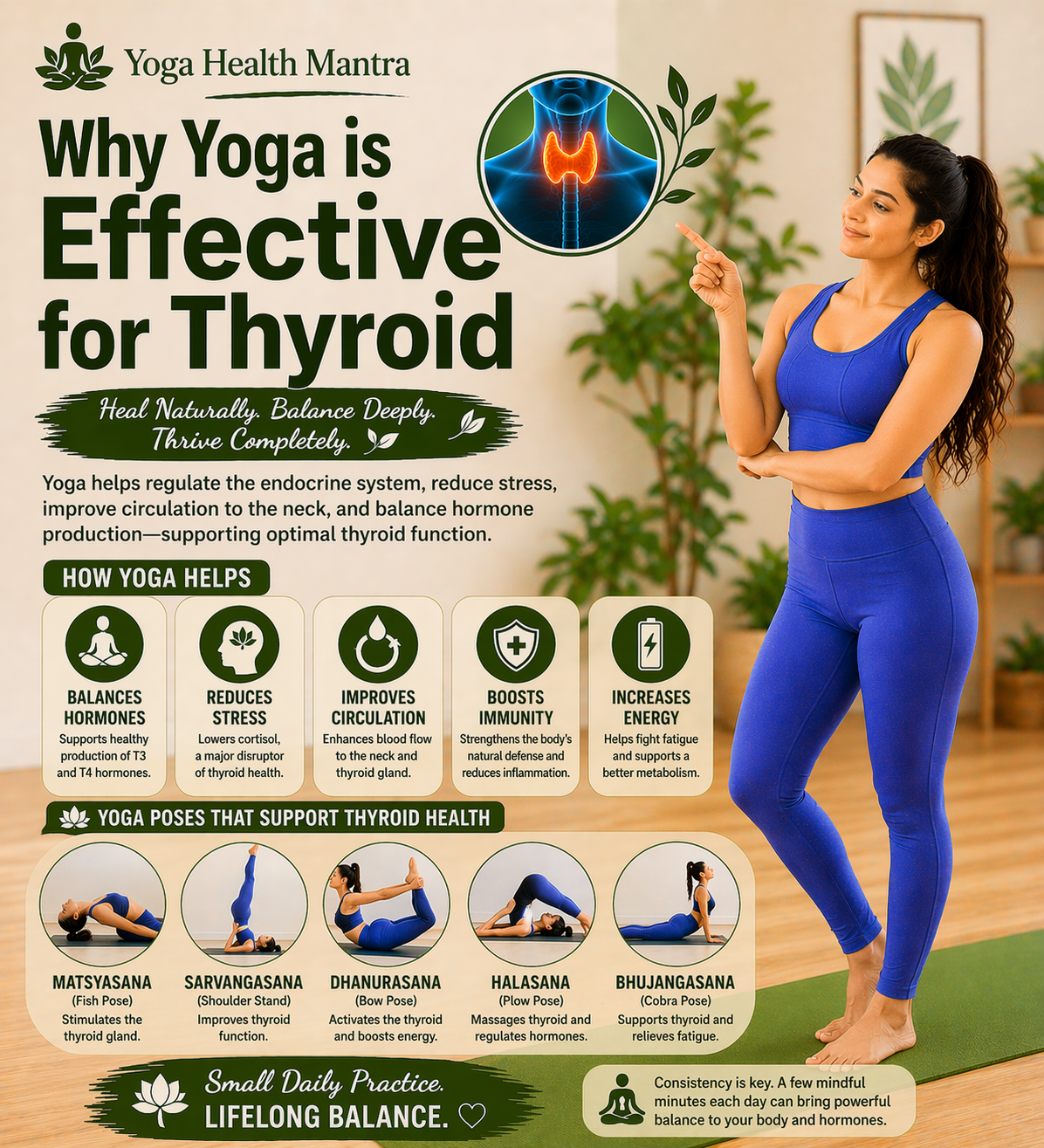 yoga improving thyroid function and reducing stress