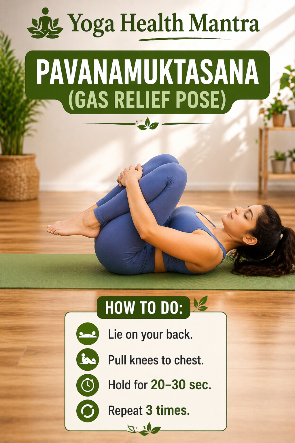 pavanamuktasana wind relieving pose for gas and digestion